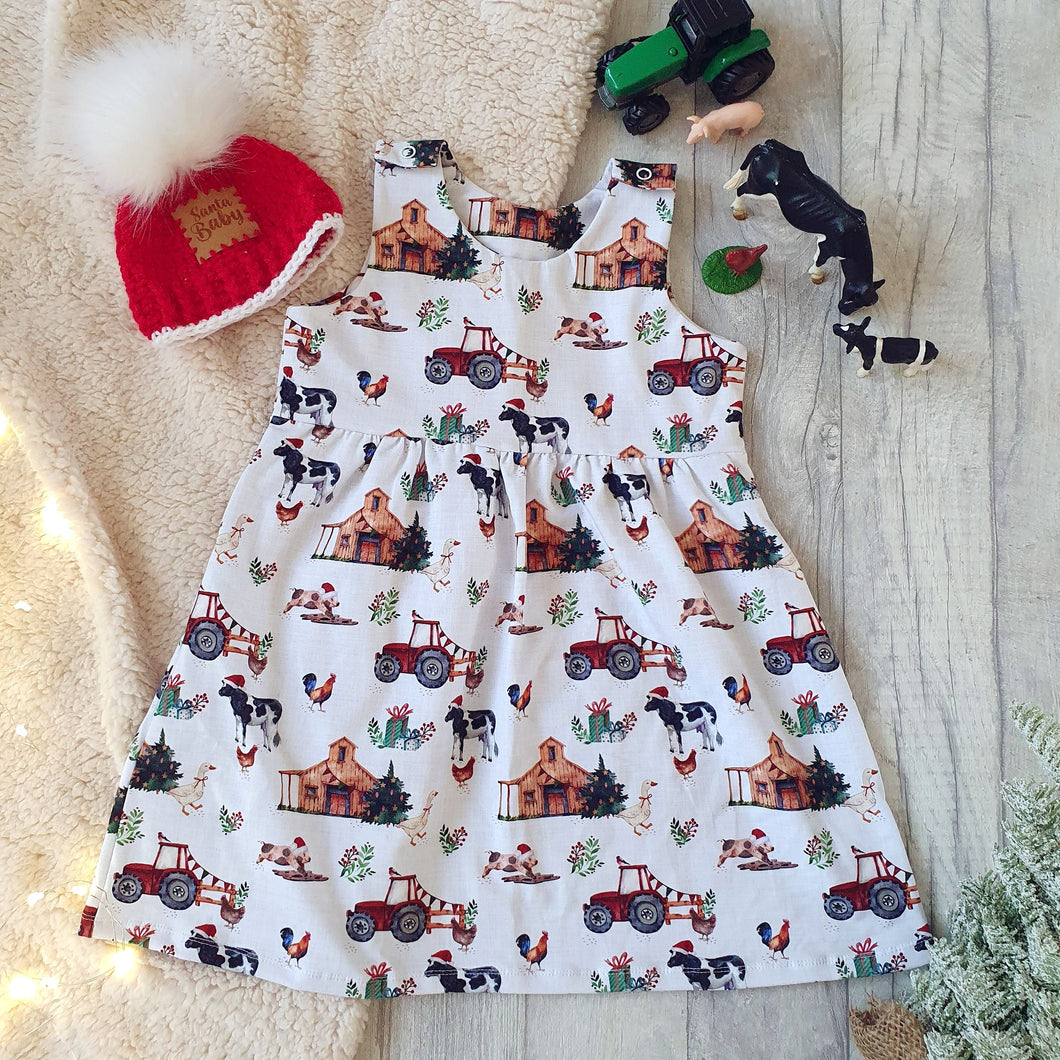 Christmas on the Farm Pinafore Dress RTP