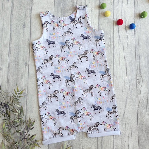 You are Beautiful Rolled Hem Romper - Shortie Romper - Toddler Summer Romper - Zebracorn - Unisex Baby Romper