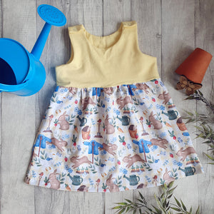 Handmade Pinafore Dresses - Gingham - Bunny Rabbit - Gardening Kids Dress