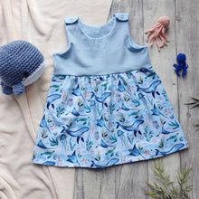 Load image into Gallery viewer, 50/50 Pinafore Dresses - Sea Life Dress - Ocean - Whales - Dolphin - Blue Girls Dress