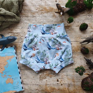 Around the World Cuffed Shorts - Animals of the World - Yoga Waist - Unisex Summer Clothes for Kids