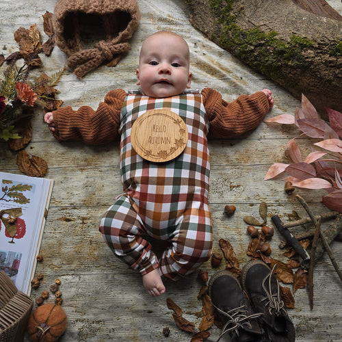 Autumn Check Full Length Romper