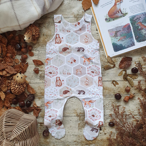 Autumn Quilt Footed Romper