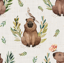 Load image into Gallery viewer, Capybara Chills Rolled-Hem Romper