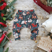 Load image into Gallery viewer, Christmas Carousel - Traditional Xmas Theme - Santa Sleigh - Green - Christmas Toddler Leggings