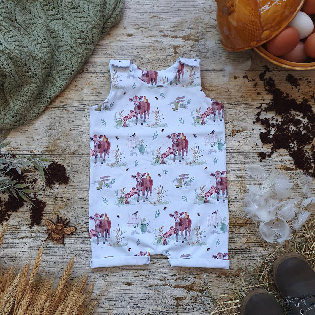 Farm Friends Rolled-Hem Romper RTP