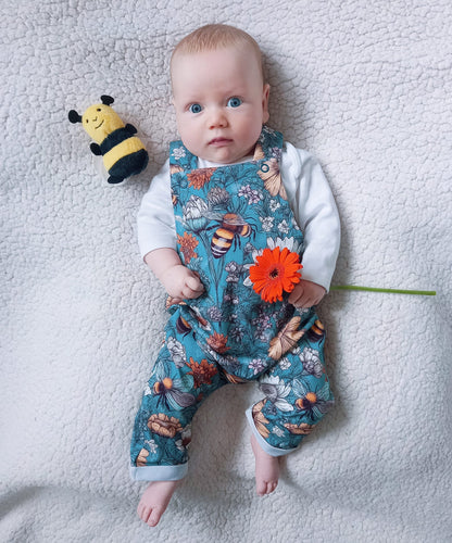 Floral Bee Dungarees
