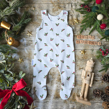 Load image into Gallery viewer, Holly Tidings Footed Romper