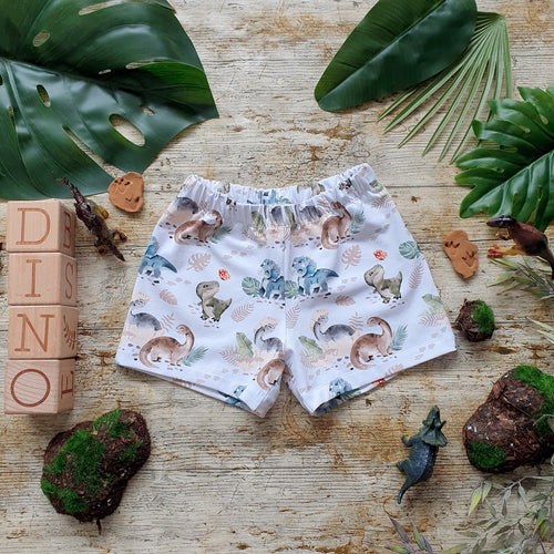 Land of the Dinosaur Relaxed Shorts - Handmade Toddler Clothes - Dino Shorts for Boys