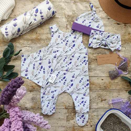 Lavender Fields Footed Romper Baby Bundle