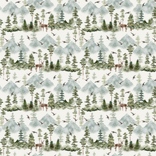 Load image into Gallery viewer, Winter Scenic Mountains - Handmade Pinafore Dresses - Deer - Kids Wear