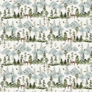 Winter Scenic Mountains - Handmade Pinafore Dresses - Deer - Kids Wear