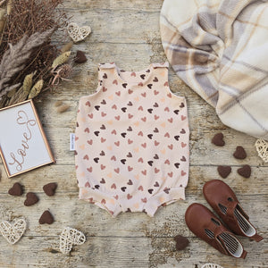 Neutral Hearts Bummie Romper