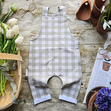 Load image into Gallery viewer, Sage Gingham Dungarees