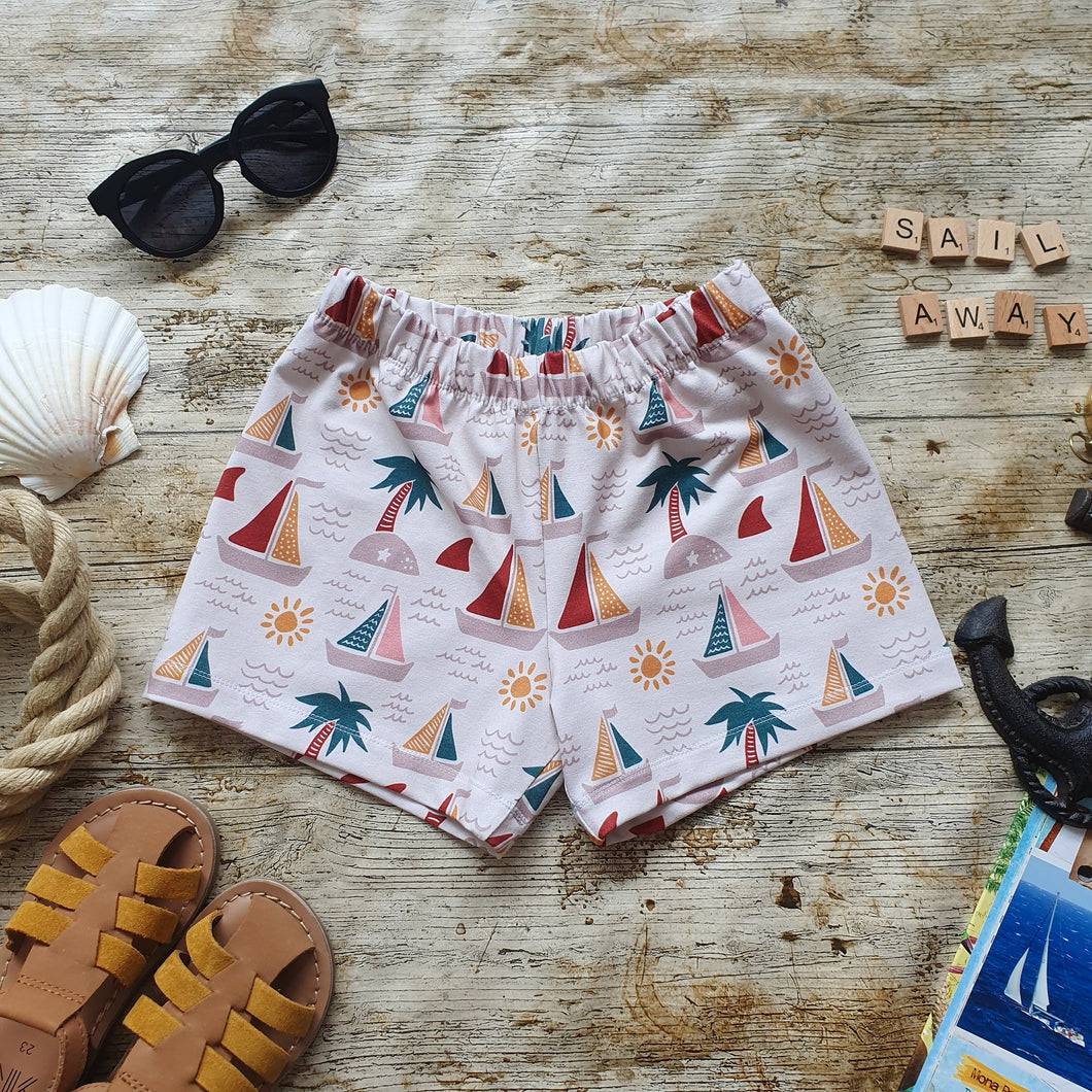 Sail Away Cycling Shorts - Boating - Sailing - Summer Island - Shorts for Toddlers - Unisex