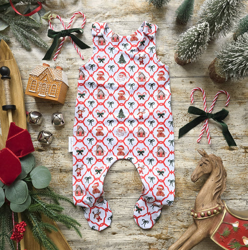 Santa's Workshop Footed Romper