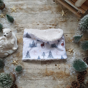 Starry Night Snood - Toddler, Child Adult Scarfs - Winter Woodland - Polar Bears - Reindeer 