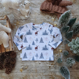 Starry Night Kids Top - Winter Woodland Theme - Baby Tee