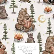 Load image into Gallery viewer, Storytime Bummie Romper - Bloomer Romper - Mummy and Baby Bear - Campfire - Unisex Baby Romper 