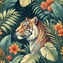 Load image into Gallery viewer, Tiger Blooms Sleep Suit