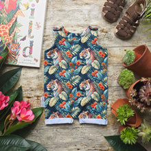 Load image into Gallery viewer, Tiger Blooms Rolled-Hem Romper