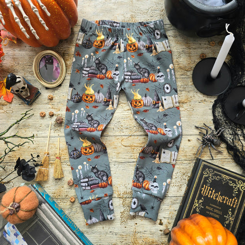 Gender Neutral Halloween Leggings for Toddlers, Witchy Vibes and Potion Making. 