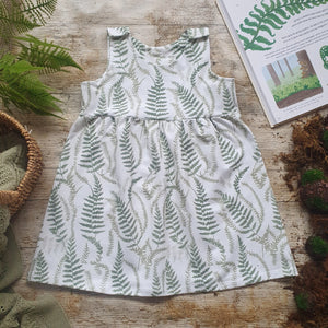 Ferns Pinafore Dress - Earthy Pinafore Dresses - Greenery - Kids Wear