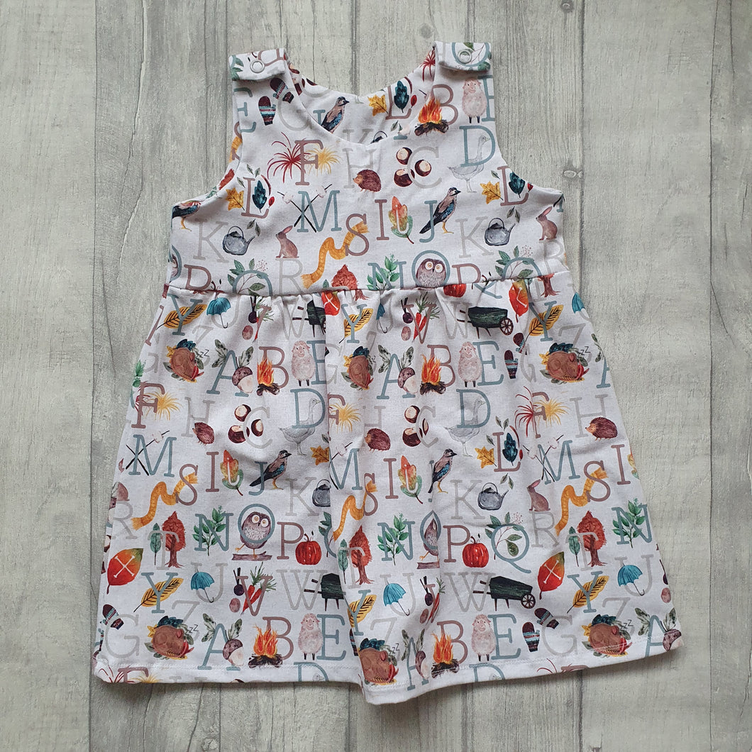 Autumn Alphabet Pinafore Dress RTP