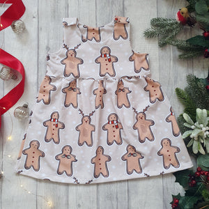 Gingerbread Men Pinafore Dress RTP