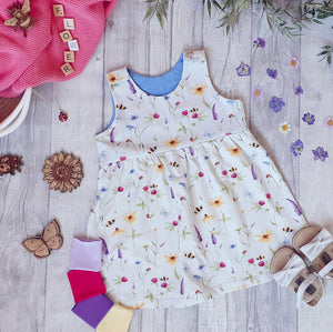 Spring Flowers - Floral Meadow - Ditsy Flower Pinafore Dresses - Kids Wear