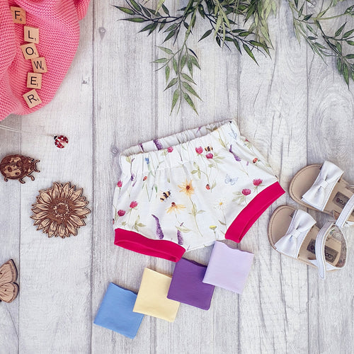 Spring Fields - Ditsy Flowers - Pale Grey Background - Cute Bummies - Bloomers