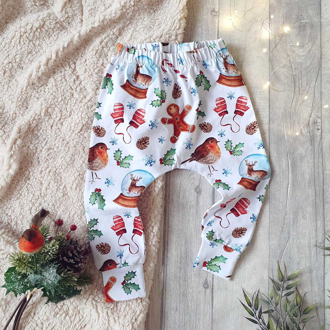 Traditional Christmas Elastic Harem Pants