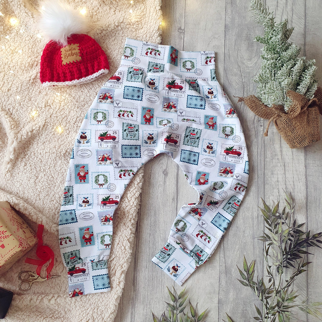 Christmas Stamp Collection Harem Pants