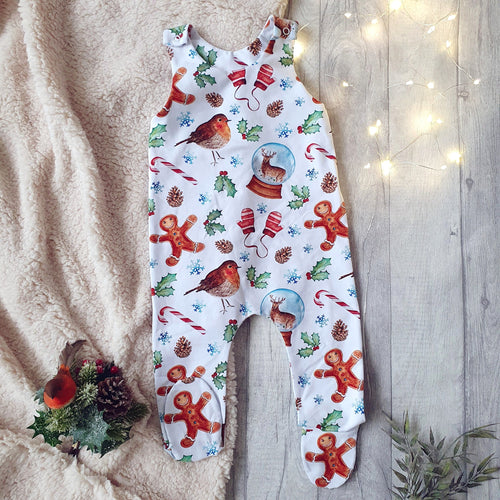 Traditional Christmas Footed Romper RTP