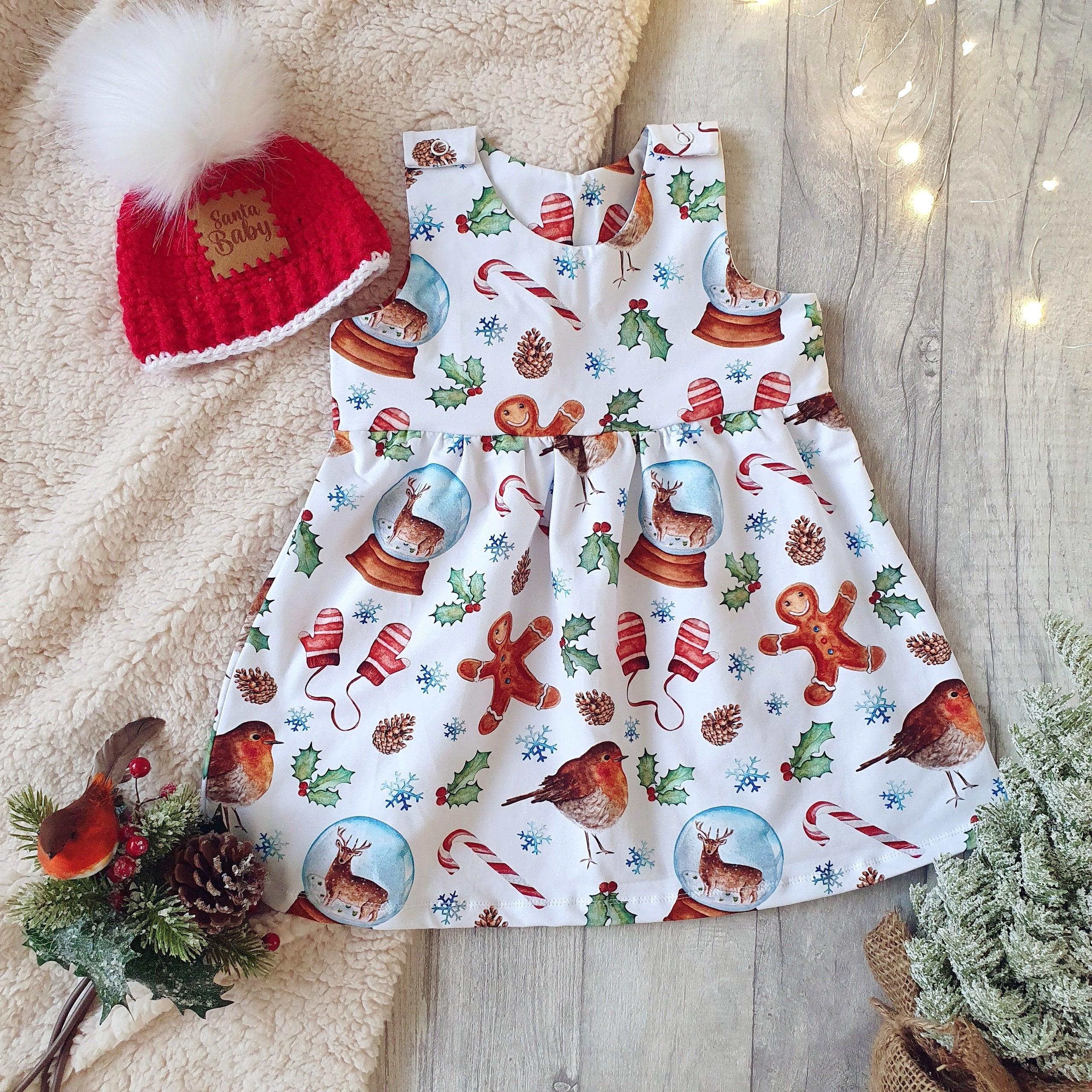 white christmas dresses Abigail's Country Christmas lace pinafore main image 0