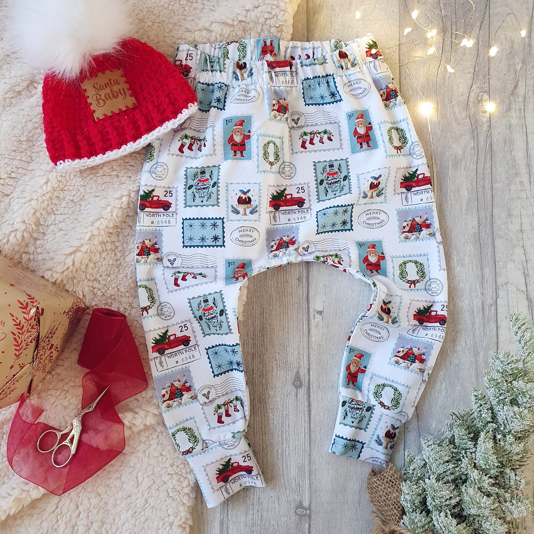 Christmas Stamp Collection Elastic Harem Pants RTP