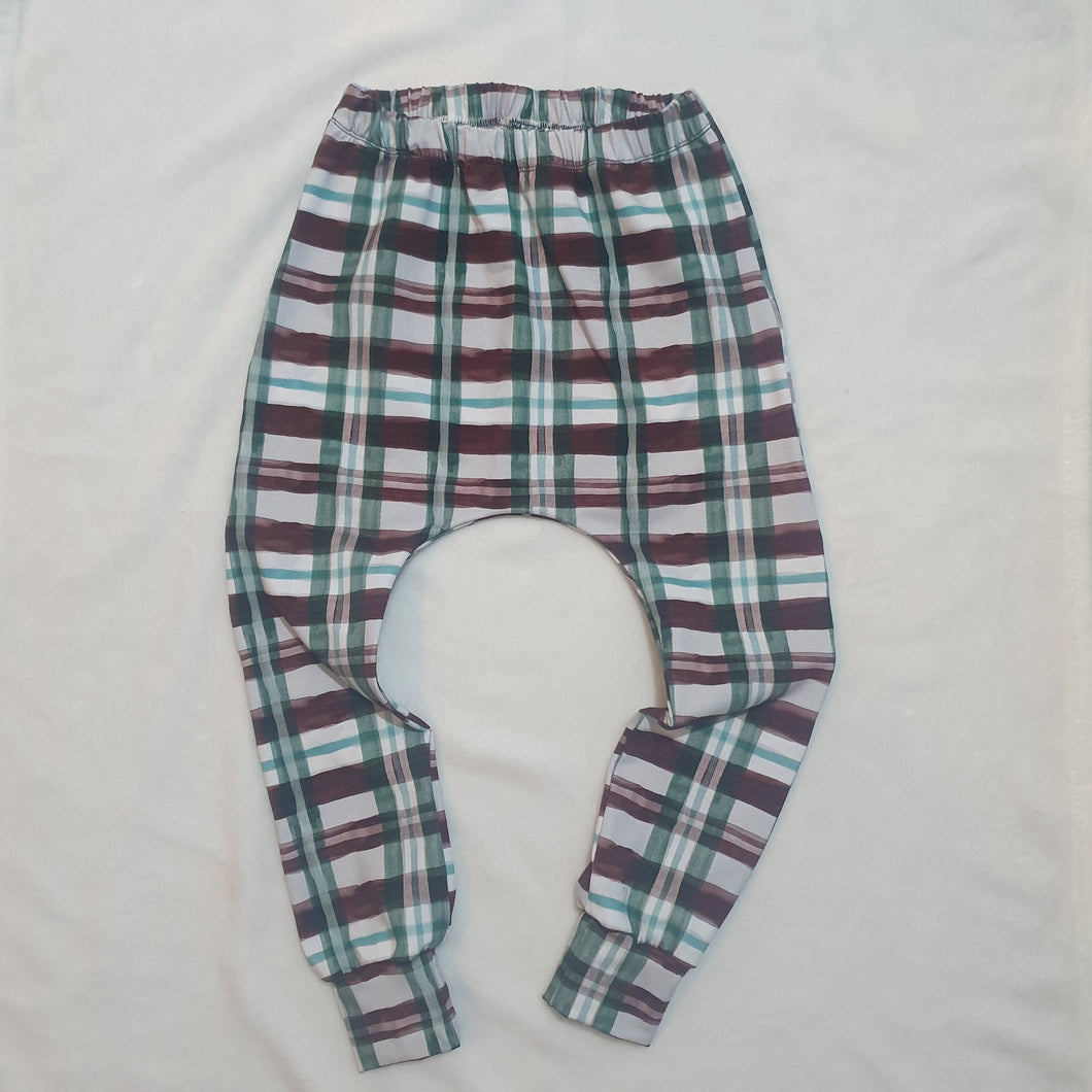 Christmas Plaid Elastic Harem Pants RTP