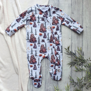 Storytime - Night Time Camping - Camp Fire - Mummy/Daddy and Baby Bear - Moon Sleep Suits - Stars - Unisex - Gender Neutral