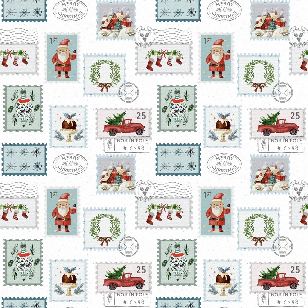 Christmas Stamp Collection Dribble Bib