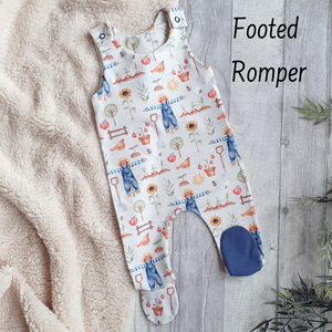 Vintage Santa Footed Romper