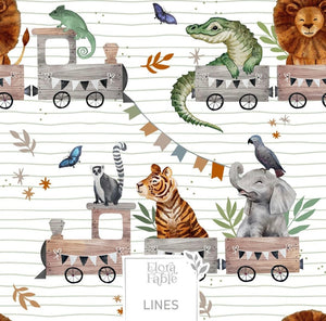 Jungle Train Full Length Romper - Safari Animals - Unisex Baby Romper - Gender Neutral Toddler Dungarees