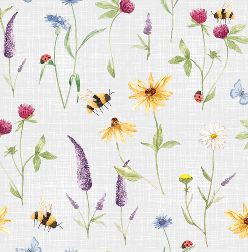 Spring Fields Skater Dress - Long Sleeve Dress - Wild Flower Twirly Dress - Bee - Ladybird - Butterfly 