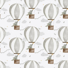 Load image into Gallery viewer, Doug the Dragon Skater Dress - Hot Air Balloon - Neutral Tones - Clouds